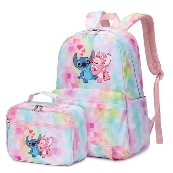 2 stk. Disney Lilo Stitch Multi Pocket Rygsæk med Madkasse Rygsæk style 5