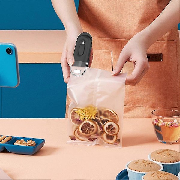 Mini Pussinsulkija, 2in1 Kannettava Sulkija & Leikkuri, Lämpösulkija Tyhjiöpussien Sulkemiseen, Kotitalous Kädessä Pidettävä P