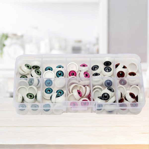 100 stk. Dukke Øjne DIY Håndværk Øjne Plastik Dukke Øjeæble Øje Tilbehør - 1.2x1.2cm (Blandet Farve)