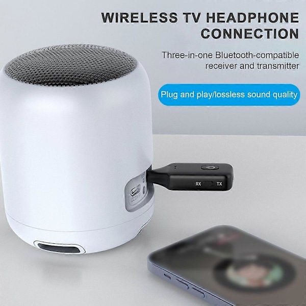 Lydadapter Bluetooth-kompatibel Modtager Sender 3.5MM Interface AUX Adapter til Bil Hjem TV Computer