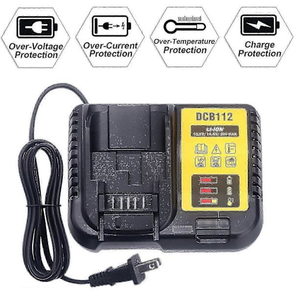 DCB112 Hurtiglader Erstatning for dewalt 12V-20V MAX Lithium Batteri Oplader P20211224312