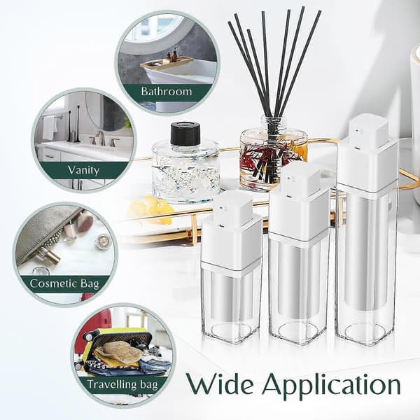 3 stk. Lufttomme Pumpeflasker Reise Tomme Lotion Dispenser Flasker Påfyllbare Pumpedispensere 15ml 30ml 50ml