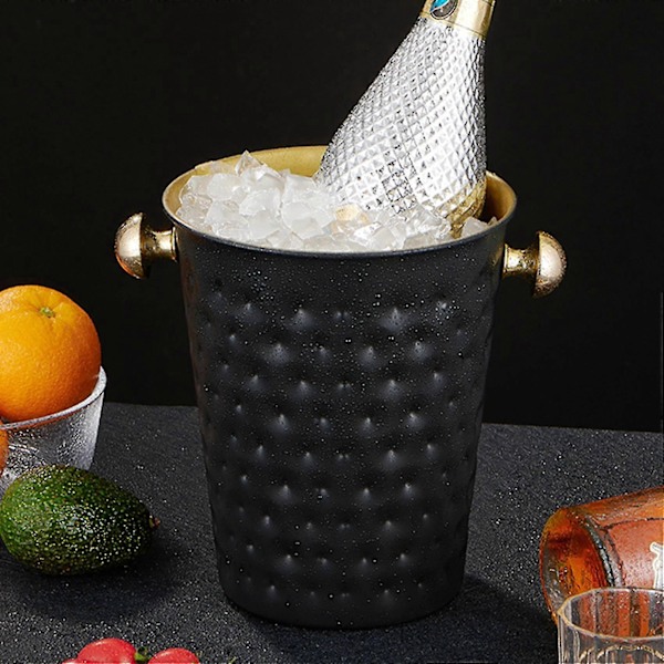 Kreativ Isspand i Rustfrit Stål med Hammeret Overflade, Vin Champagne Spand, Hjemme Hotel Isterning Forsyninger Ktv