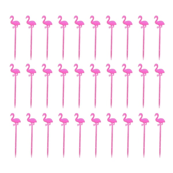 50 stk. Fargerike Flamingo-pinner Dekorasjon for Kake Dessert Festutstyr (Rød)