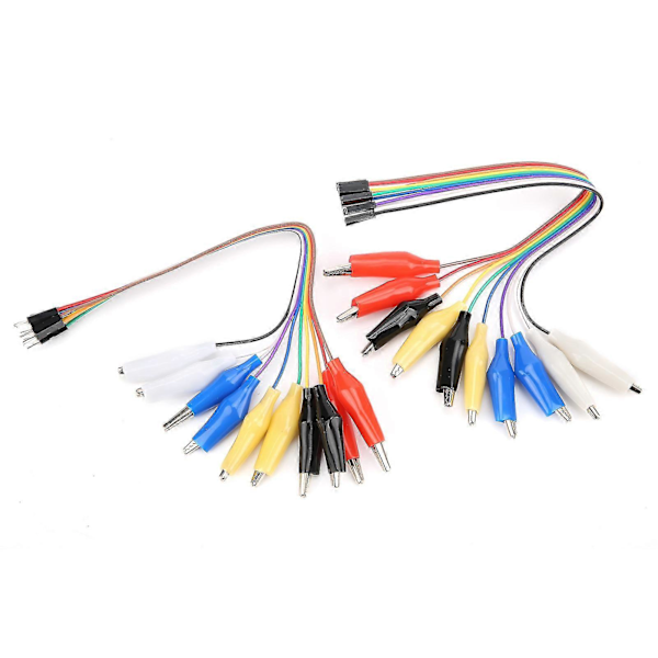 Krokodilleklemme til Jump Wire 20pin Hann/Hunn Jumper Breadboard Test Ledningskabel 20cm