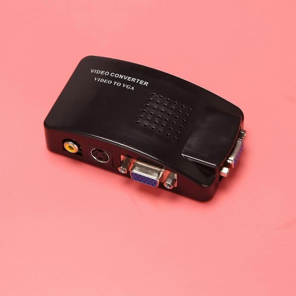 Av til Vga Adapter Rca Vga Konverter Pc Rca Komposit S-video Av Input til Pc Vga Lcd Output Konverter