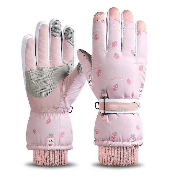 Skidhandskar Vinter Kallt Väder Vindtäta Varma Skidhandskar SK13 pink Strawberry Bear