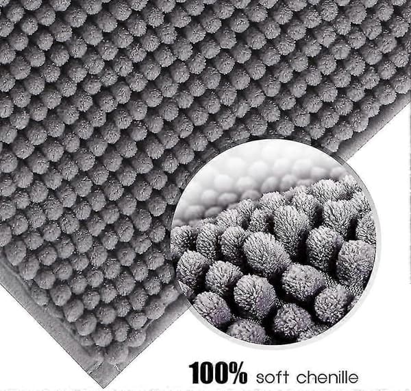 Halkfri Absorberande Badrumsmatta 80cm X 50cm Chenille Mikrofiber Duschmatta