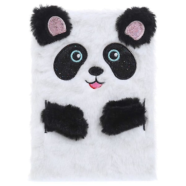 Tecknade Tjejer Anteckningsbok Plysch Scrapbook Bedårande Anteckningsblock Skrivblock Studentmaterial (Panda)