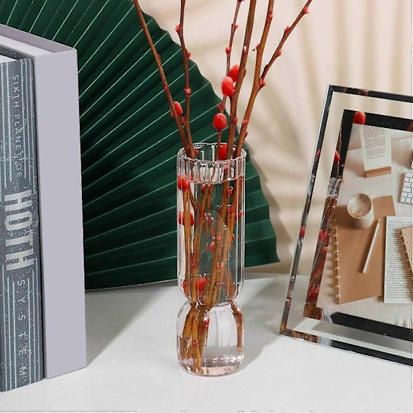Nordisk Glasvas Hem Liten Hydroponisk Växt Glasflaska Torkad Blomma Vardagsrumsinredning Transparent