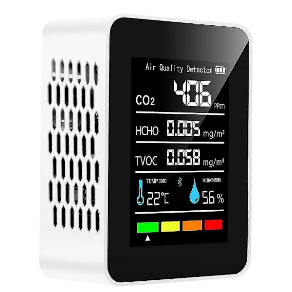 5-i-1 CO2-måler Digital Temperatur Fugtighedstester Kuldioxid Detektor Luftkvalitetsmonitor TVOC HCHO Analysator-b