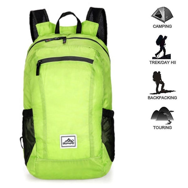 Hi Daypack, Ant kokoontaitettava reppu matkailuun, retkeilyyn ja ulkoiluun Green