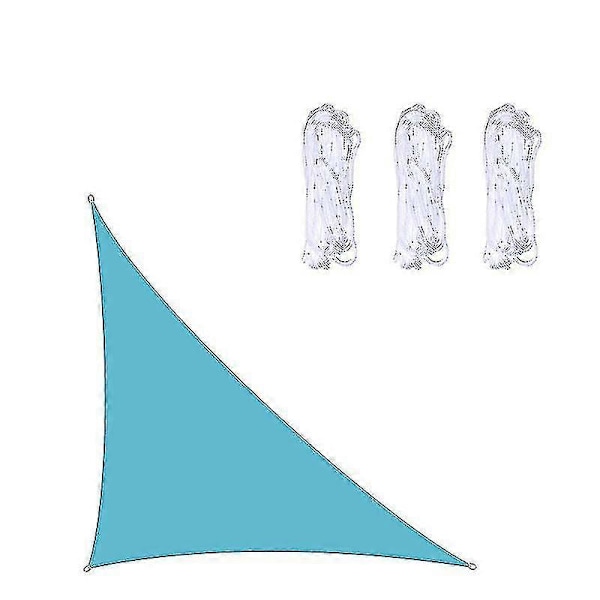Vandtæt solsejl til gårdhave, højre trekant solsejl baldakin UV-blok swimmingpool baldakin Water blue 3*4*5m