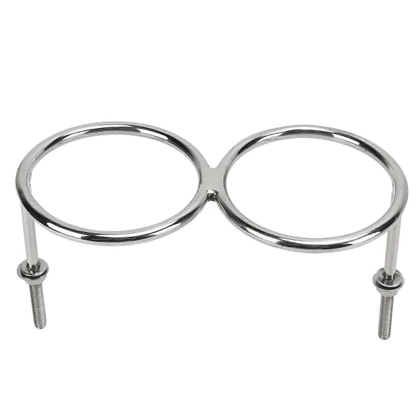 316 Rustfritt Stål Dobbel Ring Koppholder med Monteringsmutter Skive Solid Anti-Velt for Bobiler Yachter