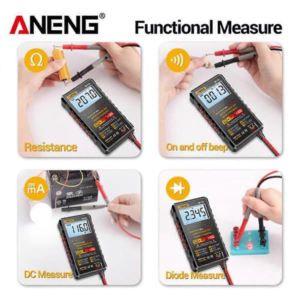 M119 Bærbar Digital Multimeter 6000 Tællinger Multimetro Avometer Transistor Kondensator Tester
