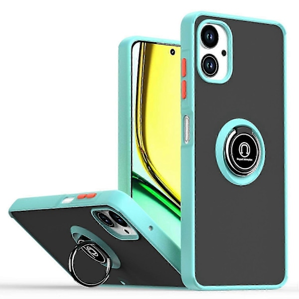 Samsung Galaxy A06 -puhelimen kuori, jossa sormuspidike ja jalusta, TPU+akryylipuhelinkotelo - Musta Azure Galaxy A06