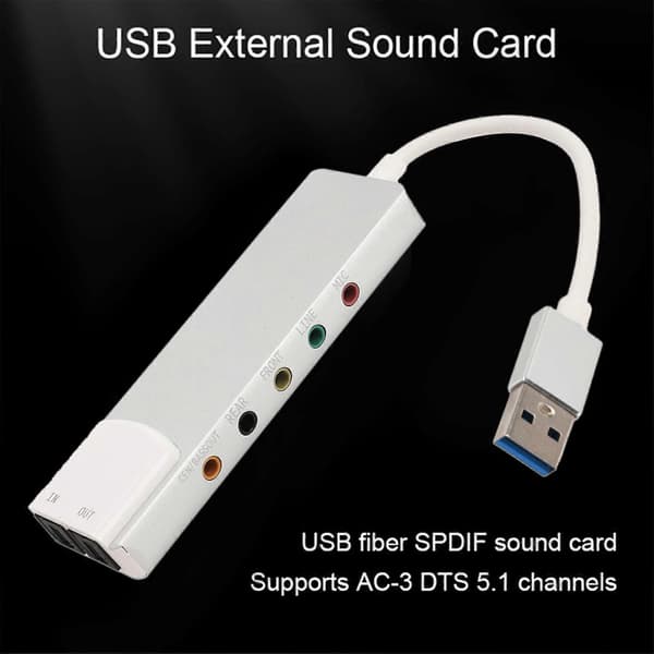 USB Ljudkort Stöder 5.1 7.1 Kanaler Rika Gränssnitt Plug and Play Extern USB Ljudadapter för Laptop PC