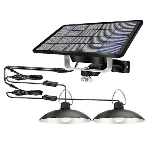 Solar Pendellampe Utendørs Dobbelthodet Delt Led Lys, Vanntett Hage Gårdsplass Belysning Camping Wa