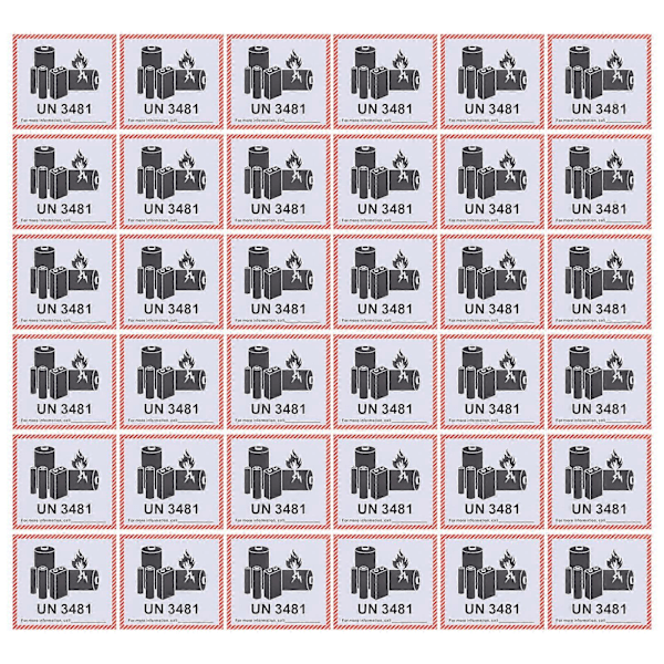 100 ark Lithium Batteri Etiketter Klæbende Stickers Transport Forsigtighed Advarsel Etiketter (UN3481)