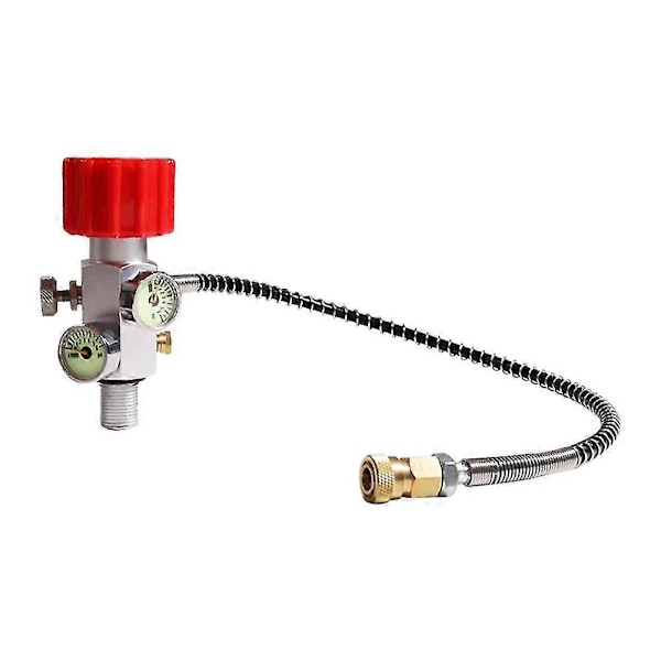 M18x1.5 Pcp Tank Dobbel Manometer Ladeventil Luftfyllingsstasjon Gassflaske Påfyllingsadapter 6000psi Wit