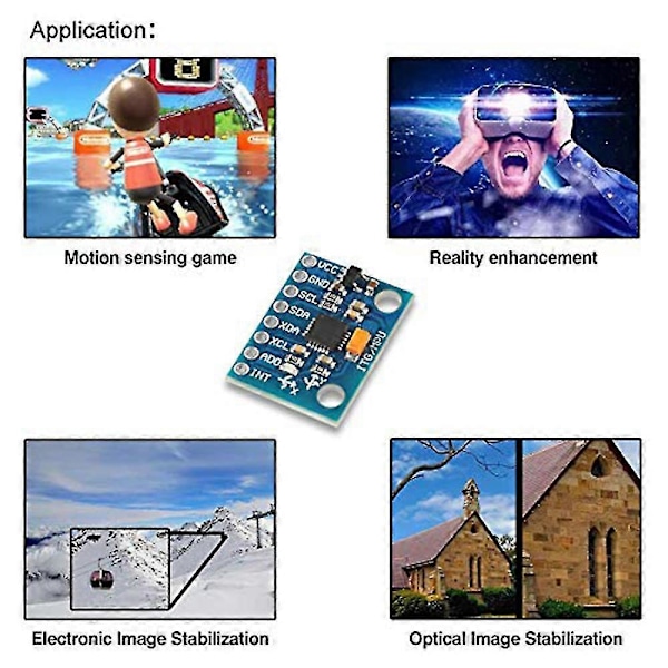 6st -521mpu-6050 Modul 3-axlig Accelerometer 6 Dof Gyroskop Sensormodul 16bit AD-omvandlare Data