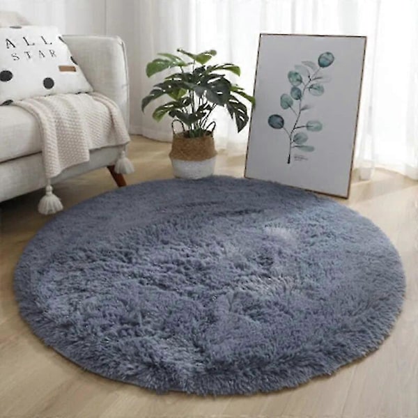 Plys Rundt Tæppe Bløde Hvide Tæpper til Stue Blød Boligindretning Soveværelse Børneværelse Dekoration Salon Tykt Luv Tæppe Green 60x60cm