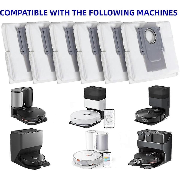 Pölypussit Roborock S8+/ S8 Pro Ultra/ S7 MaxV Ultra/ S7 Pro Ultra/ Q7+/ Q7 Max+/ Q8 Max+/ Q5 Pro+/ Q5+ Ultra -imureille