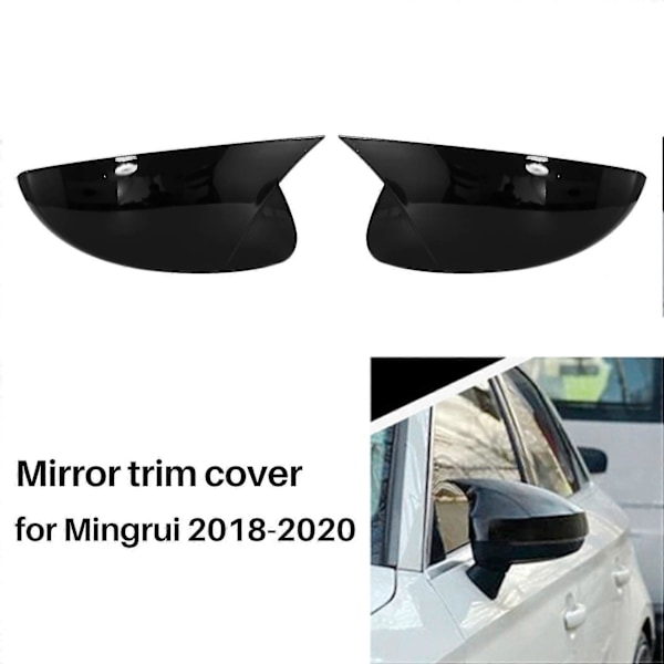 Bil Blank Svart Oxhorn Backspegel Sidospegel Glas Kåpa Trim Ram Sidospegelkåpor För Octavia 2