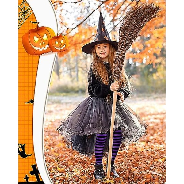 9 par Halloween strumpor Lår Höga strumpor Halloween långrandiga strumpor Halloween kostymtillbehör för flickor kvinnor