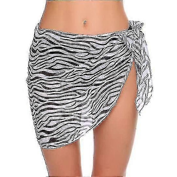 Strand Sarong Svømmedragt Overtræk Til Kvinder Åndbar Hurtigtørrende Sarong Nederdel A Zebra pattern 190*46cm