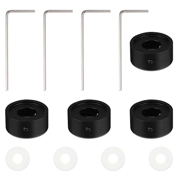 4 Set Pedal Footswitch Toppers med Skruvar Pads Effektor Skyddsknapp