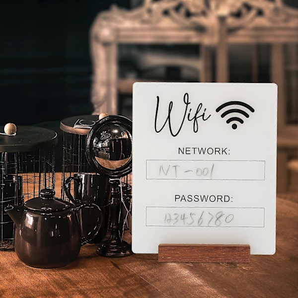 WiFi Lösenord Skylt WiFi Akrylskylt WiFi Skylt WiFi Tavla WiFi Lösenord Påminnelse Skylt