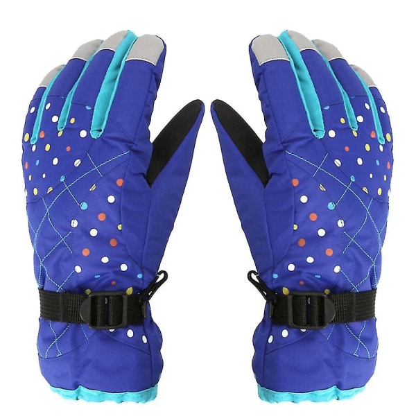 Nya Skidhandskar Dam Plus Fleece Tjocka Varma Vinterhandskar Utomhussport Blue