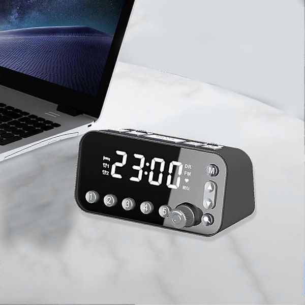 Digital Väckarklocka Radio Dubbel Usb Justerbar Volym Led-display Sleeptimer Trådlös Fm/dab Klockradio Hemtillbehör Qinghai