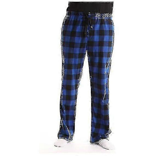 Miesten pyjamahousut taskuilla, miesten pehmeät flanellipyjamahousut gray L