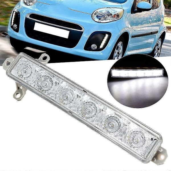 Bil 6 LED 6000k Kjørelys DRL Klar 9677409380 9677409380 For C1 2006-2017 C3 2015 2016