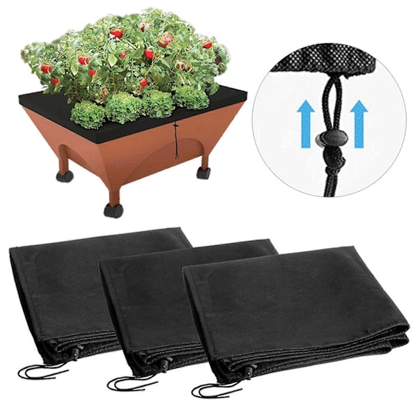 3 st City Pickers Ersättningsmulchskydd med dragsko Lättanvänt Andningsbart Material Växttillväxt City Picker Upphöjd Bädd Odlingslåda Skydd