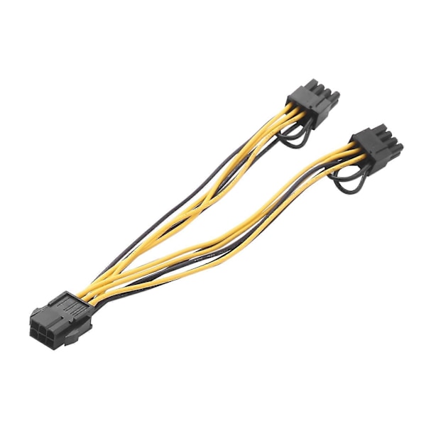 10 stk. 6-pin til dobbelt PCIe 8-pin (6+2) billedkort PCI Express strømadapter GPU VGA Y-splitter forlænger