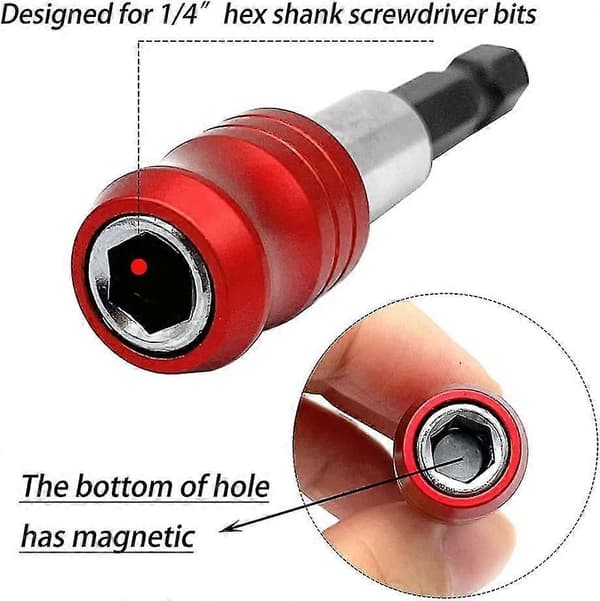 3-pack 1/4\" Hex Skaft Snabbväxlingsbitshållare för Elektrisk Borrmaskin, Slagnyckel, 60mm