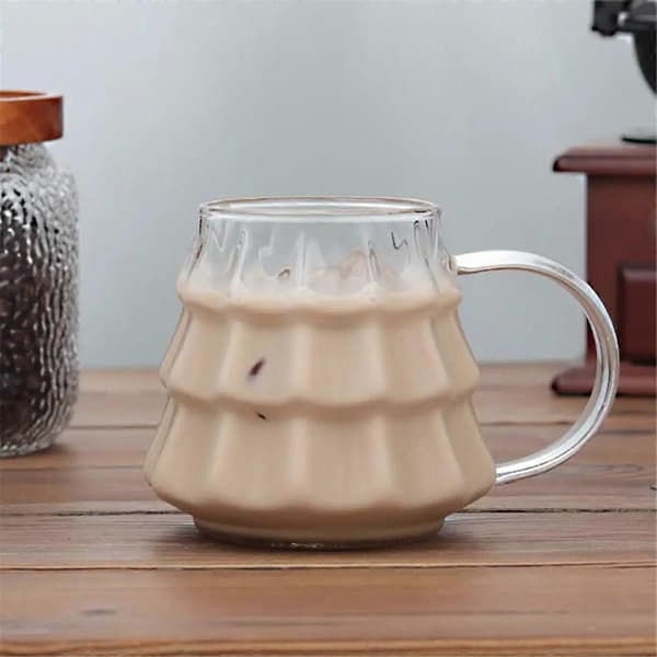 Transparent Kaffemugg Julgransform Mjölk Frukost Glas Kopp