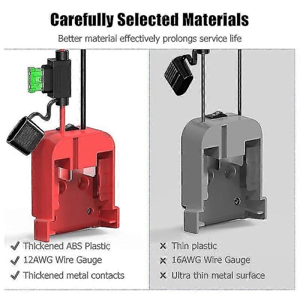 Hjladaptrar för Batteri M18, 18V Hjulbatteri Konverteringskit 12awg Kabel för RC Leksaker, Robotik