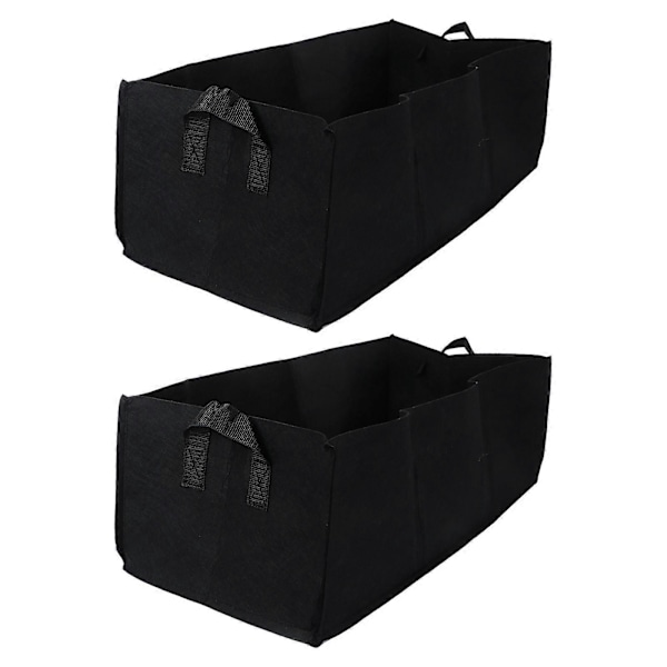 2 stk. firkantede jordbærplanteposer, rodkontrolposer, gallon planteblomst plantesæk, grøntsagsdrivhus plantekasse haveredskab (Elegant sort, Medium)