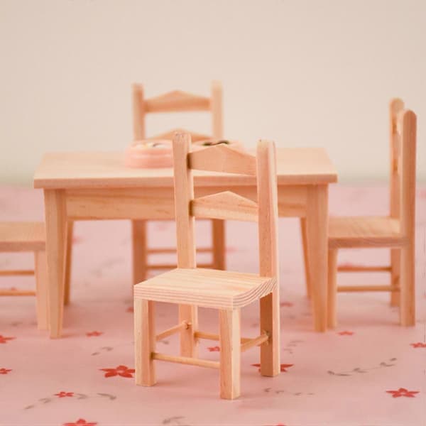 2 stk. 1:12 Mini Hus Scene Layout Rekvisitter Simulations Stol Model Dekoration