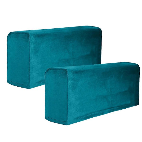 2 stk. Universal Sofa Armlene Trekk Elastisk Armlenebeskytter Ensfarget Armlene Beskyttelsesduk Blå