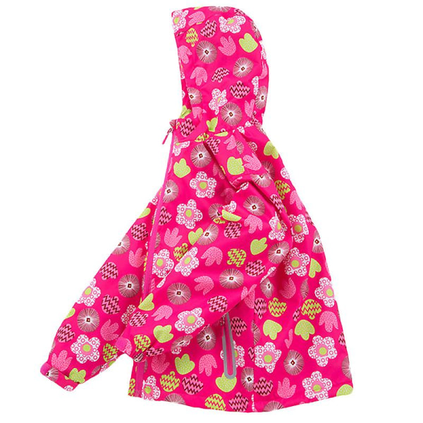 Toddler Flickor Barn Huvjacka Windbreaker Huvjacka Snow Rain Coat Ytterkläder Floral 2 7-8 Years