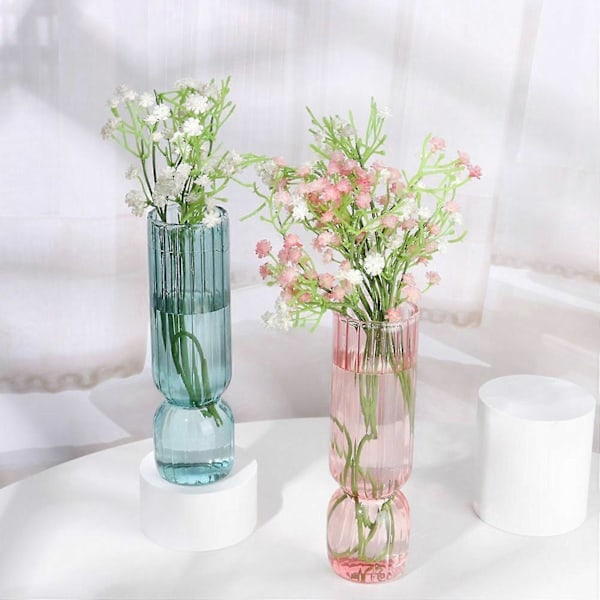 Nordisk Glasvas Hem Liten Hydroponisk Växt Glasflaska Torkad Blomma Vardagsrumsinredning Transparent