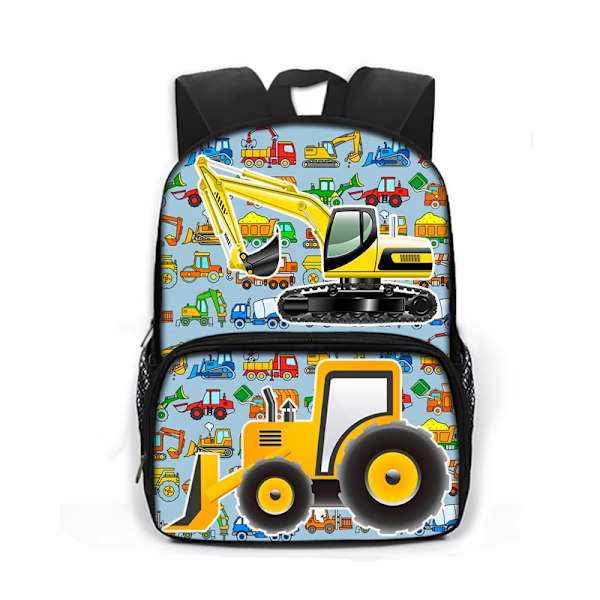 Tecknad Brandbil Bil Grävmaskin Traktor Ryggsäck Förskola Skolväska style 12