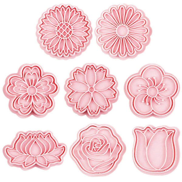 8 stk. Kakeform Gjenbrukbare Bakeformer Kake DIY Form Dessert Bakeform Kjeksform