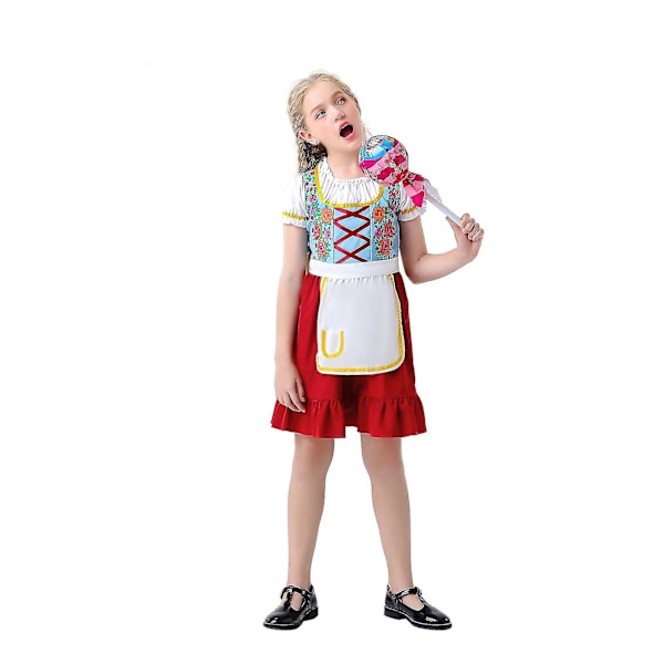 Nopea Toimitus Naisten Saksalainen Oktoberfest Baijerilainen Oluttyttö Puku Piika Festivaali Juhlat Red  White M