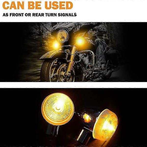 Motorcykel Blinkers Krom Fram Bakljus För Bobber Chopper (4st)